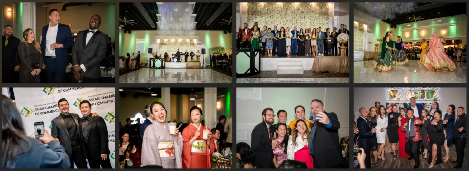 Past gala guests enjoying cultural performances and the evening